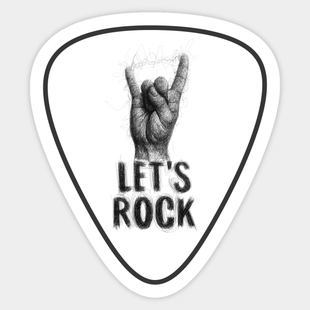 Let's Rock. Scribble Art. Sticker by Gorskiy